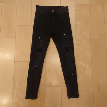 RTEG 데미지 가공 스키니 데님 S