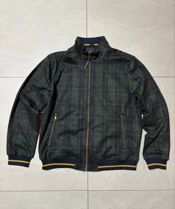 ZARA 다크 그린 체크 무늬 자켓