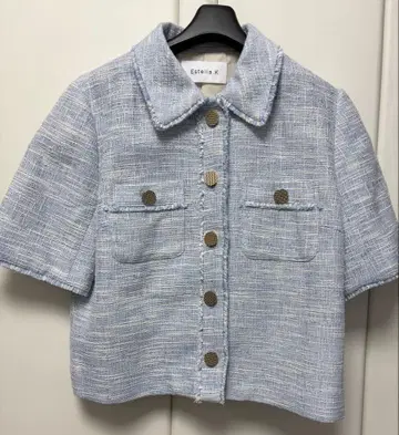 Estella.K 트위드 라이트 블루 자켓