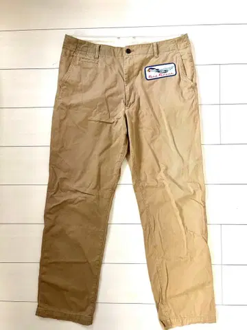 Road Runner 자수 베이지 스트레이트 팬츠