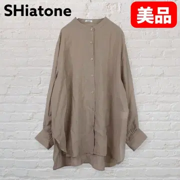 SHiatone 시어톤 밴드 카라 드레이프감 셔츠 블라우스 베이지