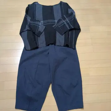 blue willow 블루위로 체크 무늬 린넨 셔츠 블라우스