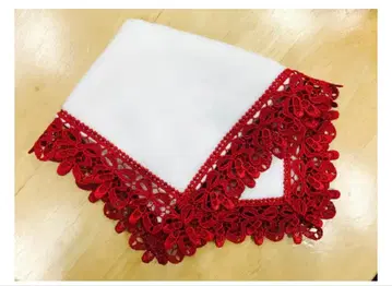 친자와 레이스 초레어 빨간색 신발 미개봉 새상품 타월 손수건