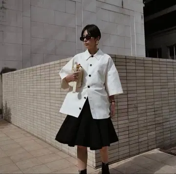 마챗 본딩 서큘러 스커트