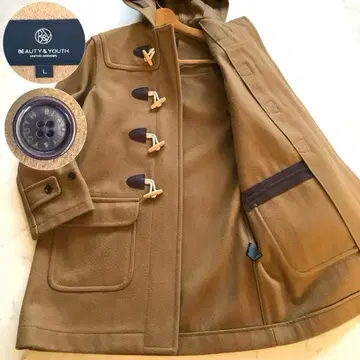 사용 횟수 적음/L 사이즈 유나이티드 애로우즈 더플 코트 롱 기장 카멜