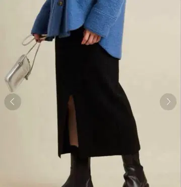 뷰티&유스 카멜 믹스 니트 타이트 스커트