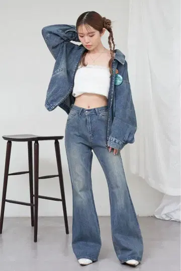 RAY CASSIN [ 허리 조절 가능 ] 플레어 데님 팬츠