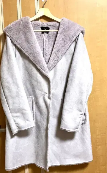 VENICE EXCHANGE 라이트 퍼플 페이크 스웨이드 롱 코트 M