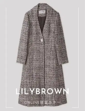 [ WEB 한정 컬러 ] LILY BROWN 트위드 체스터 코트