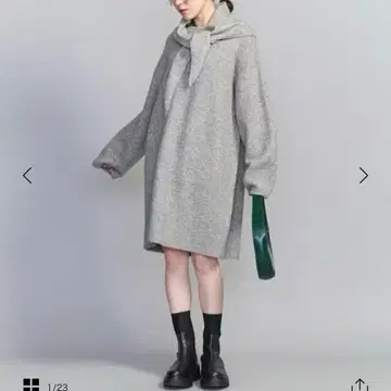 스카프 콤비 니트 원피스