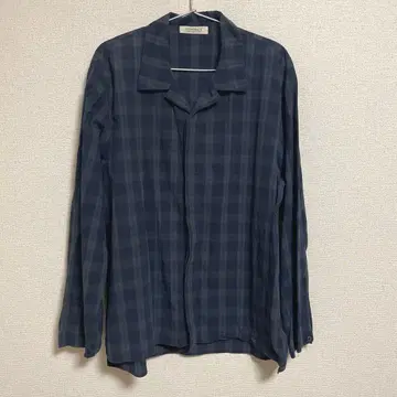 [ CONFECT ] 체크 오픈 카라 셔츠