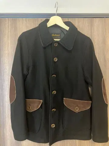 잭맨 울 자켓 팔꿈치 패치 포함 블랙