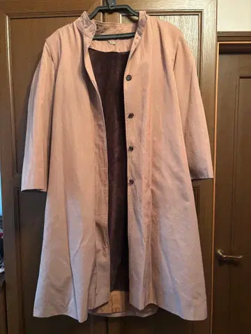 모카색 롱 코트 안감 탈부착