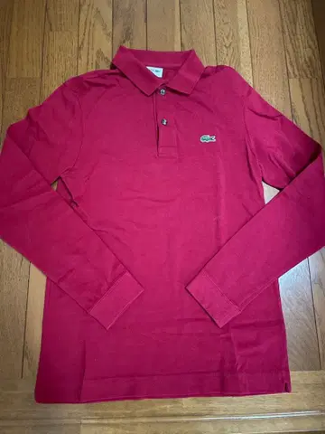 LACOSTE 슬림핏 레드 피케 셔츠 US XS