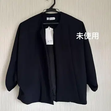 블랙 노카라 자켓 미사용 택 포함