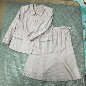 1109 [ 의류 ] 스커트 셋업 긴팔 핑크 체크 무늬