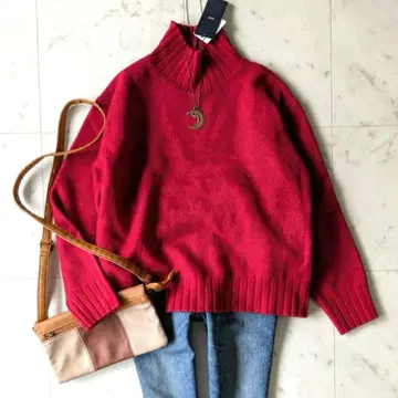 미사용 택 포함 어반 리서치 도어스 터틀넥 니트 빨간색 레드