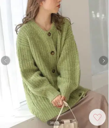 [ 레이 카즌 ] 그린 니트 가디건과 스커트 세트