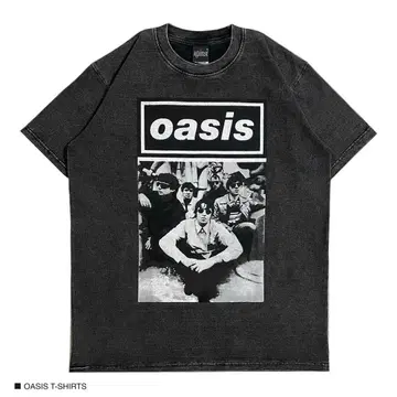 OASIS 오아시스 L 사이즈 빈티지 마감 반팔 T셔츠 밴드T