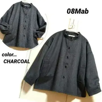 08Mab 울 혼방 노카라 자켓 [CHARCOAL]