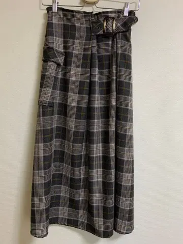 limala 롱 체크 스커트