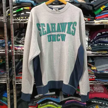 USA 구제 의류 SEAHAWKS UNCW 빅 로고 맨투맨