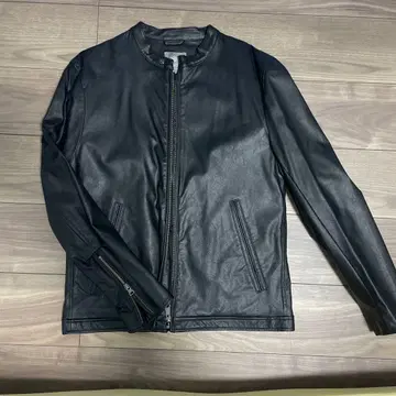 nano universe 블랙 가죽 자켓