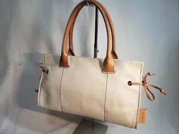 긴자 카네마츠 GINZA kanematsu 핸드백 가죽 아이보리