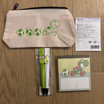 [ 레어 새상품 ] 클럽 닌텐도 요시 미니백 펜 케이스 메모장 세트