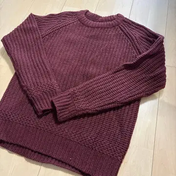 glory crew M 버건디 크루넥 스웨터