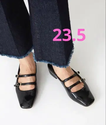 LE TARON 스퀘어 더블 스트랩 플랫 23.5