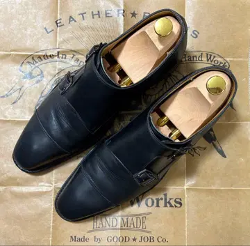 REGAL 리걸 더블 몽크 스트랩 가죽 신발 블랙