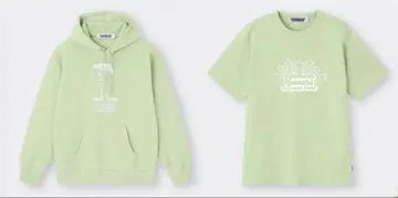 새상품 GU 나니와단시 콜라보 후드티 T셔츠 세트