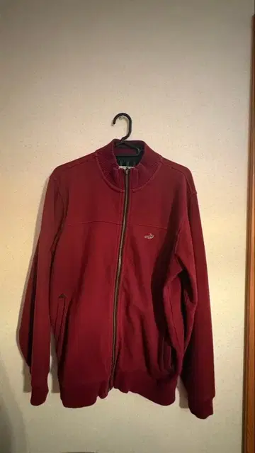 라코스테 버건디 풀 지퍼 자켓