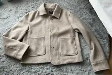ZARA 울 혼방 베이지 피 코트 M 사이즈