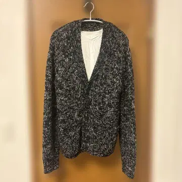 블랙바렛 니트 가디건 멜란지 패턴, 서리 내린 패턴 루즈핏 니트 가디건