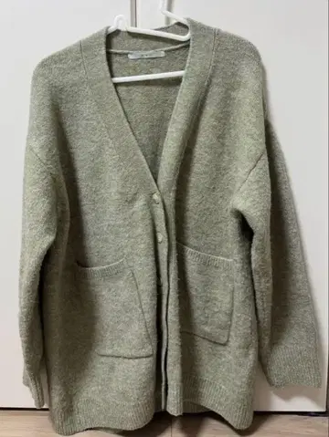 [ KBF ] V넥 롱 가디건 그린