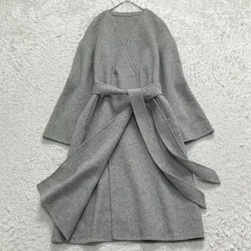 24AW 새상품급 언타이틀 리버 노카라 코트 더블 페이스 그레이 S