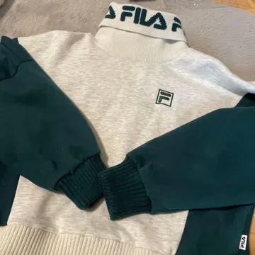 FILA 하이넥 니트 그레이/다크 그린