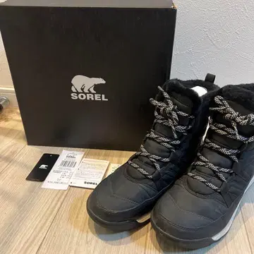 SOREL 블랙 퍼 하이컷 부츠