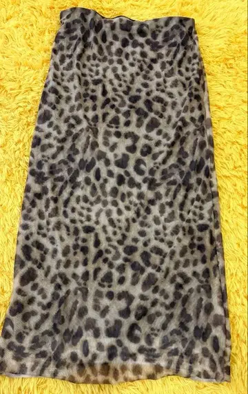 레오파드 무늬 스커트 안감 부착 타이트 스커트 M 사이즈 레오파드 무늬
