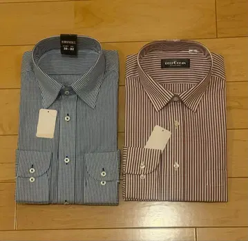 스트라이프 긴팔 셔츠 2장 세트