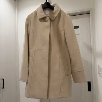 any sis 에니시스 아우터 크림 베이지 롱 코트 버튼 포함