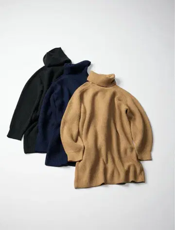 UNIQLO 터틀넥 니트 미니 원피스