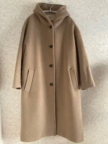 URBAN RESEARCH 롱 코트 베이지 후드 부착 겨울용 울
