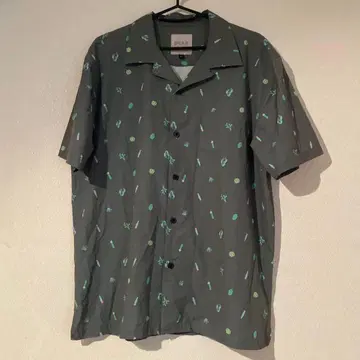 DEAR LAUREL 캑터스 패턴 반팔 셔츠 L