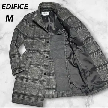 [ 새상품급 ] EDIFICE 캐시미어 블렌드 울 코트 체크 M