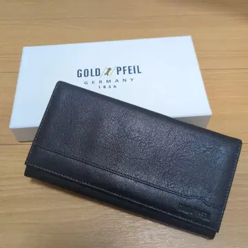 [ 미사용 새상품 ] GOLDPFEIL 블랙 가죽 접이식 지갑