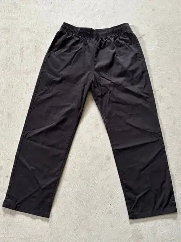 블랙 와이드 팬츠 허리밴딩