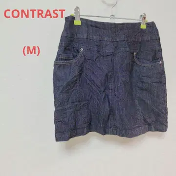 새상품급 CONTRAST 다크 데님 [ M ] 랩 큐롯 스커트 이너